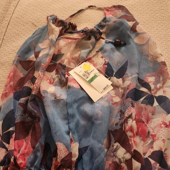 BECCA Floral Mini Dress - Blue and Pink - Picture 1 of 2